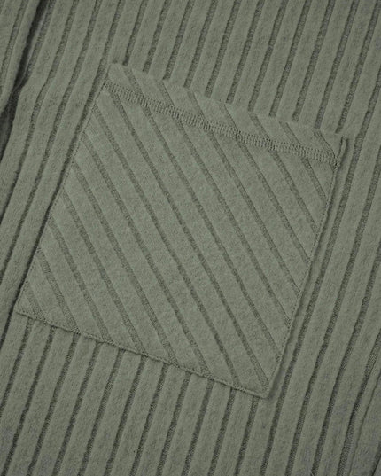 Ribbed Knit Button - Up Cardigan - Trendsi