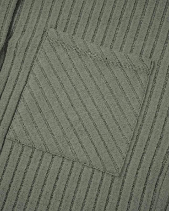 Ribbed Knit Button - Up Cardigan - Trendsi