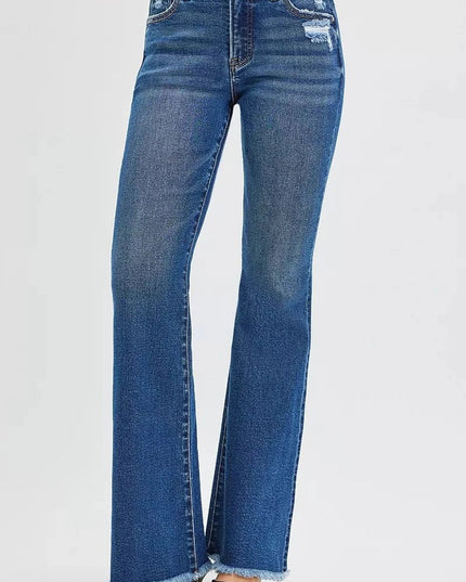 RISEN High Rise Flare Jeans - Trendsi