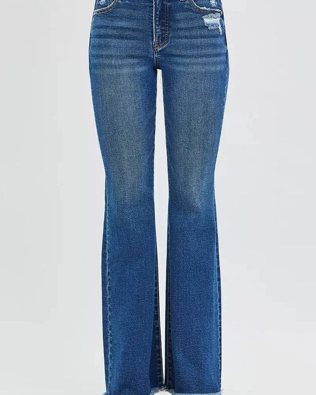 RISEN High Rise Flare Jeans - Trendsi