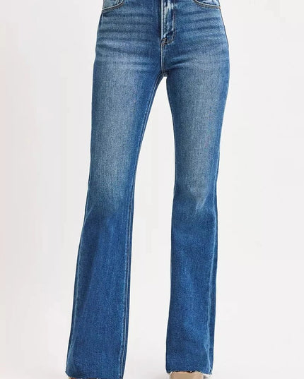 RISEN High Rise Flare Jeans - Trendsi