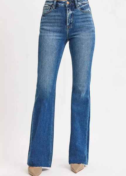 RISEN High Rise Flare Jeans - Trendsi