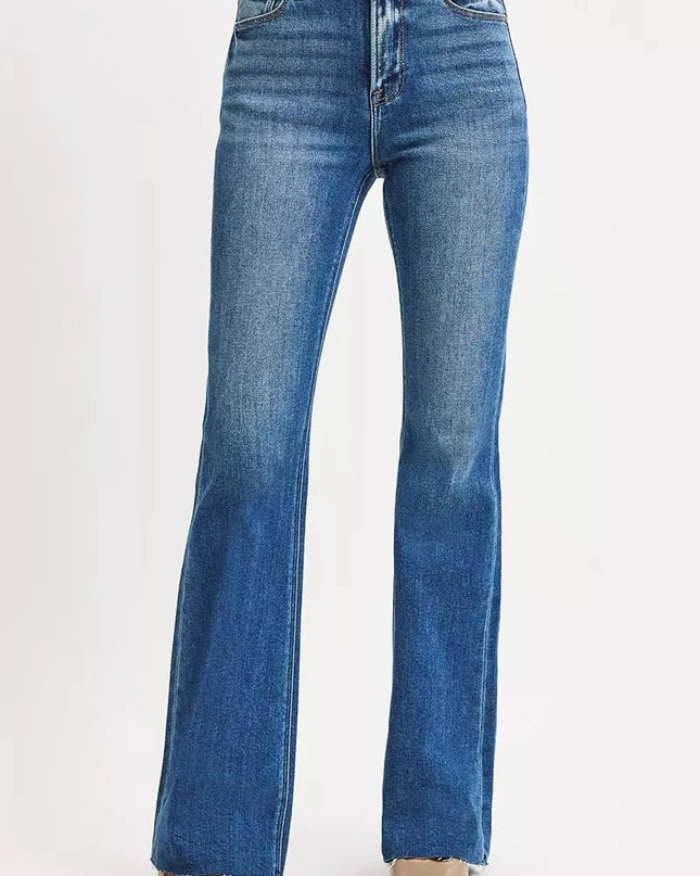 RISEN High Rise Flare Jeans - Trendsi
