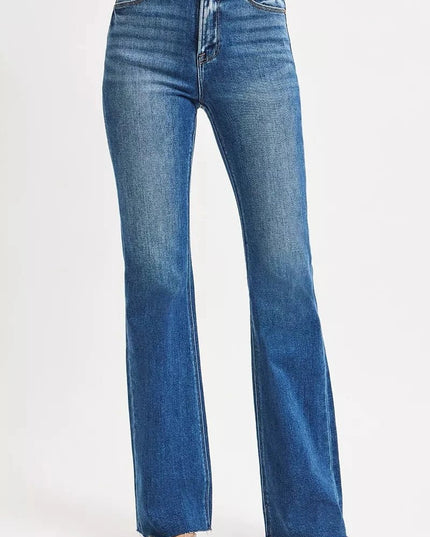 RISEN High Rise Flare Jeans - Trendsi