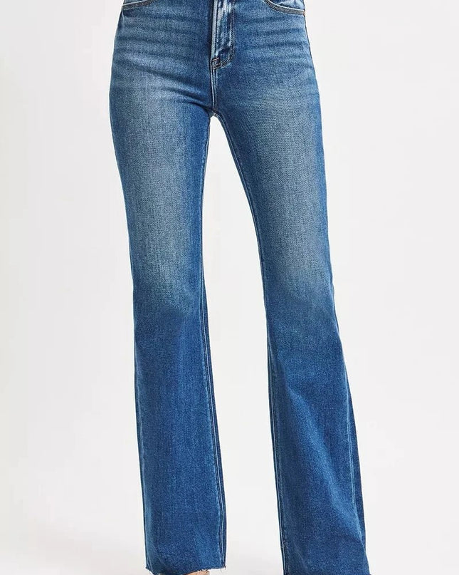 RISEN High Rise Flare Jeans - Trendsi