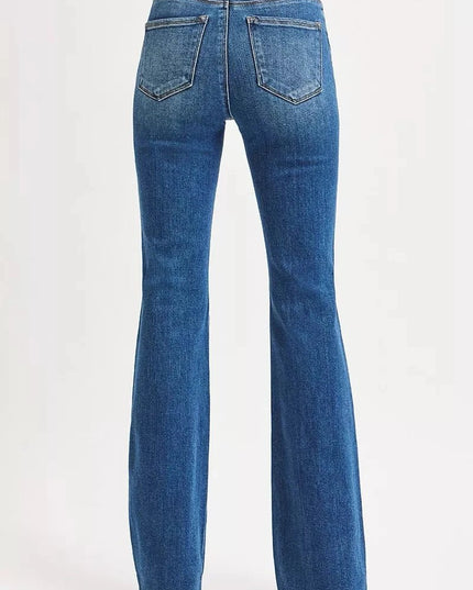 RISEN High Rise Flare Jeans - Trendsi