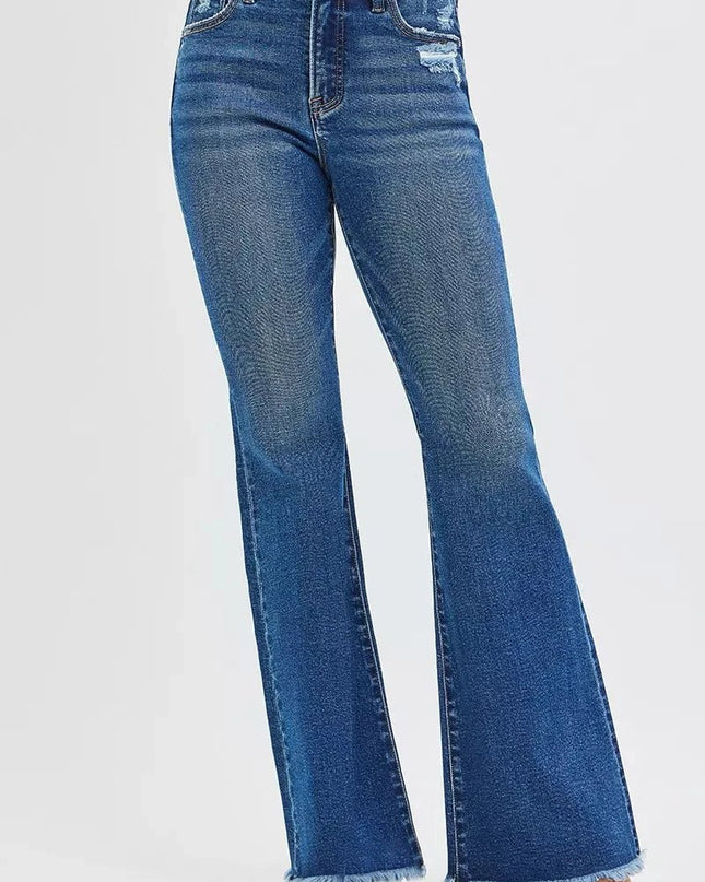 RISEN High Rise Flare Jeans - Trendsi