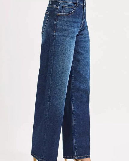 RISEN Mid Rise Wide Baggy Jeans - Trendsi
