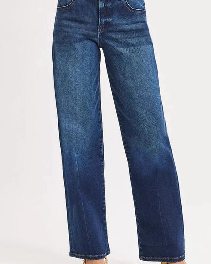 RISEN Mid Rise Wide Baggy Jeans - Trendsi