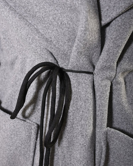 Roll Tab Sleeve Drawstring Waist Open Front Trench Coat Jacket - n/a - Moda