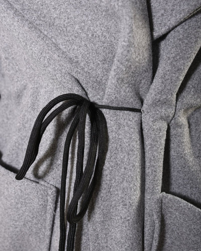 Roll Tab Sleeve Drawstring Waist Open Front Trench Coat Jacket - n/a - Moda