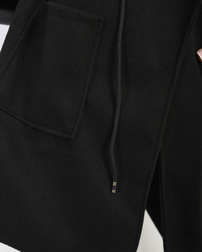 Roll Tab Sleeve Drawstring Waist Open Front Trench Coat Jacket - n/a - Moda