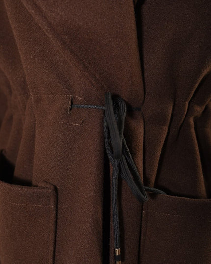 Roll Tab Sleeve Drawstring Waist Open Front Trench Coat Jacket - n/a - Moda