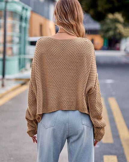 Round Neck Cable - Knit Sweater - Trendsi