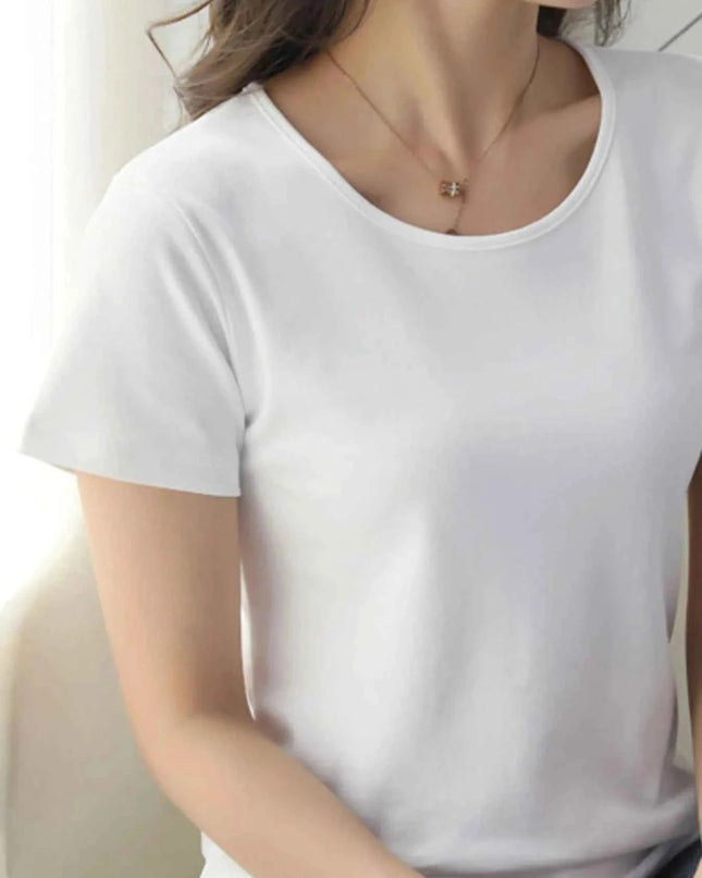 Round Neck Short Sleeve T-Shirt - Trendsi