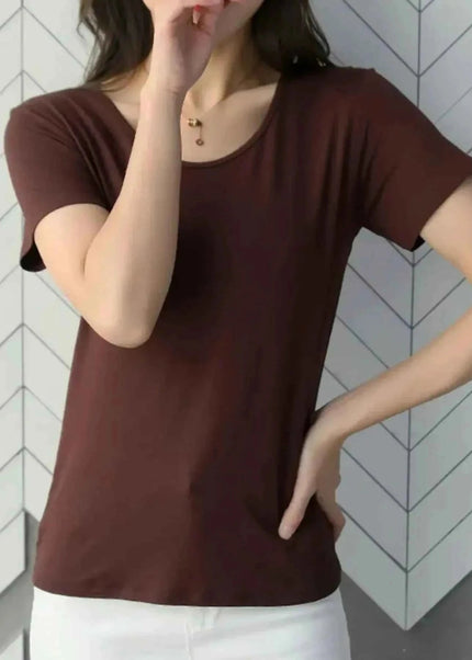 Round Neck Short Sleeve T-Shirt - Trendsi