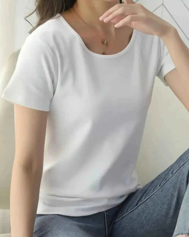 Round Neck Short Sleeve T-Shirt - Trendsi