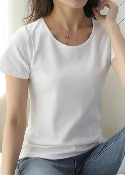 Round Neck Short Sleeve T-Shirt - Trendsi