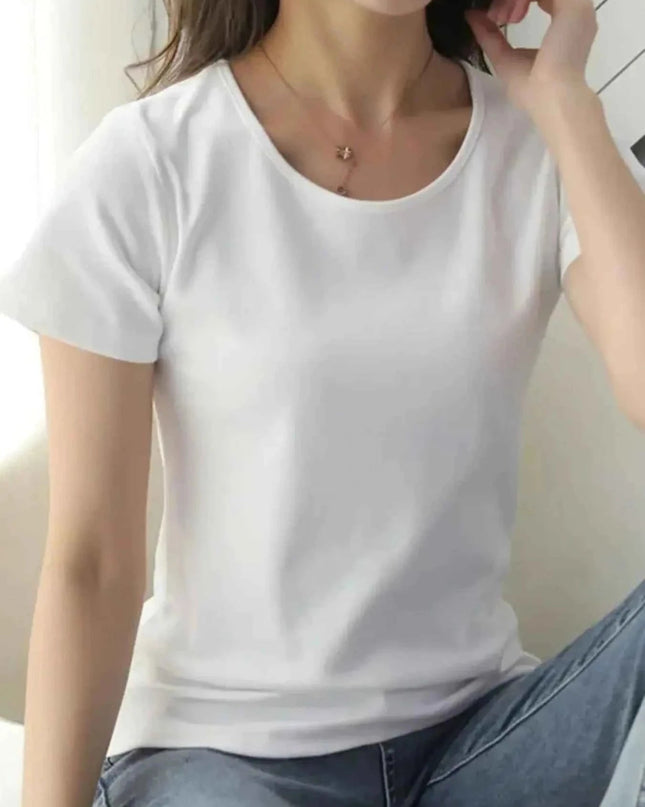 Round Neck Short Sleeve T-Shirt - Trendsi