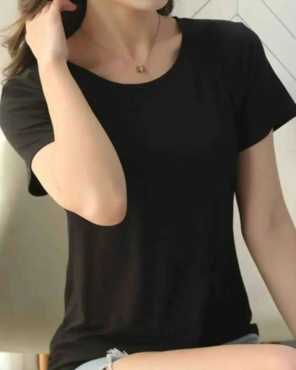 Round Neck Short Sleeve T-Shirt - Trendsi