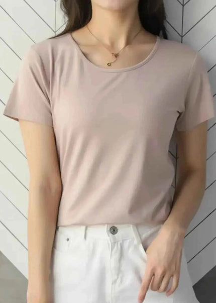 Round Neck Short Sleeve T-Shirt - Trendsi
