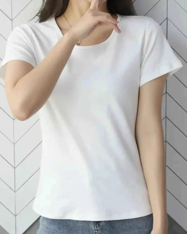 Round Neck Short Sleeve T-Shirt - Trendsi