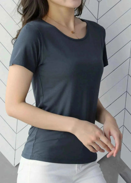 Round Neck Short Sleeve T-Shirt - Trendsi