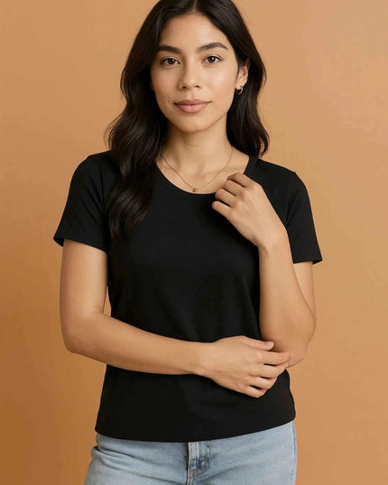 Round Neck Short Sleeve T-Shirt - Trendsi