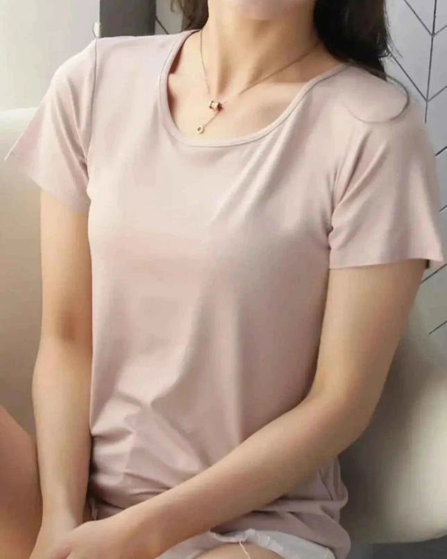 Round Neck Short Sleeve T-Shirt - Trendsi