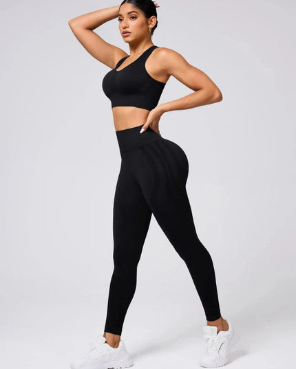 Round Neck Wide Strap Tank and Leggings Active Set - Trendsi