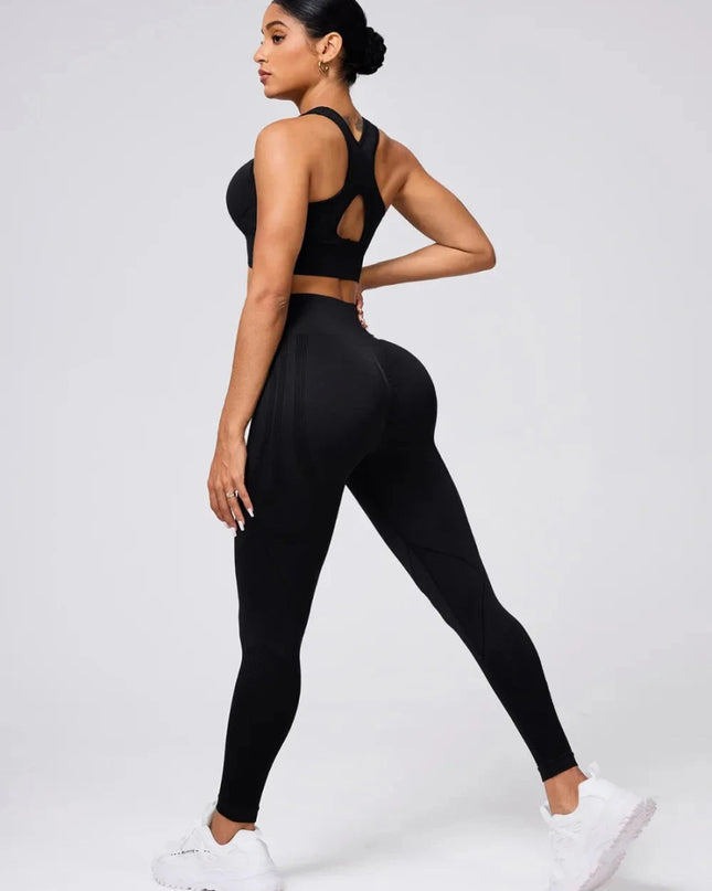 Round Neck Wide Strap Tank and Leggings Active Set - Trendsi