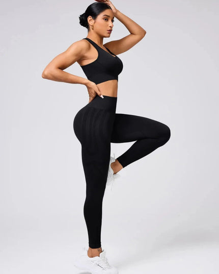 Round Neck Wide Strap Tank and Leggings Active Set - Trendsi