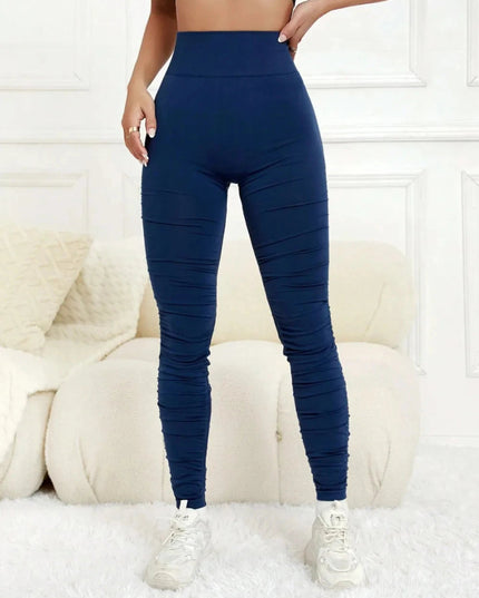 Ruched High Waist Active Leggings - Trendsi