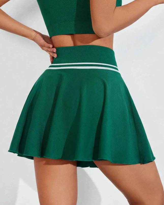 Ruched High Waist Mini Active Skirt - Trendsi