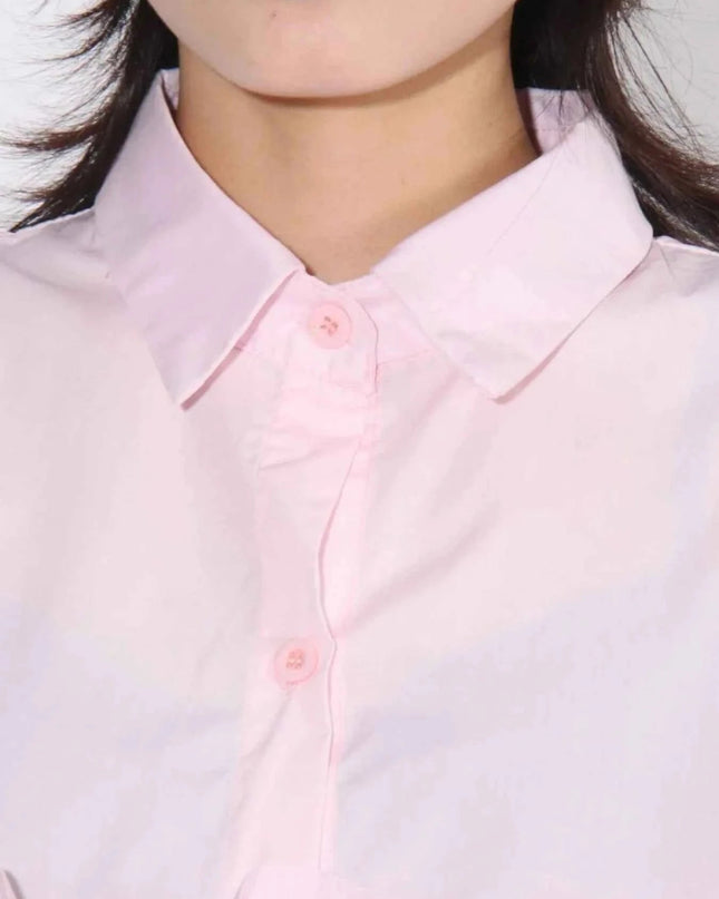 Ruffle Peplum Button - Down Shirt - Trendsi