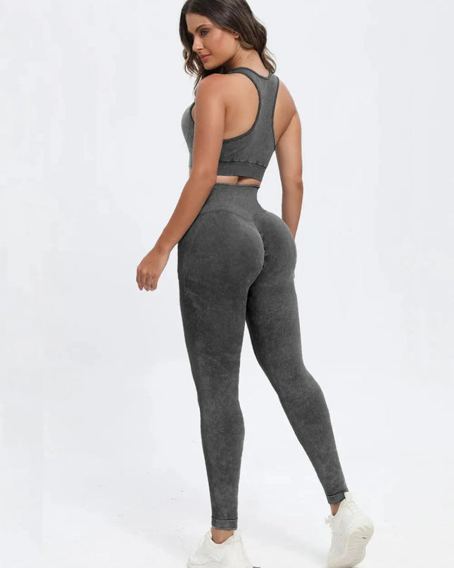 Scoop Neck Wide Strap Top and Pants Active Set - Trendsi