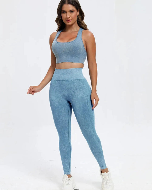 Scoop Neck Wide Strap Top and Pants Active Set - Trendsi