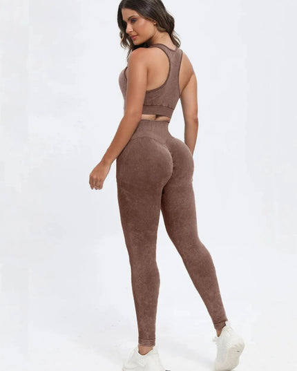 Scoop Neck Wide Strap Top and Pants Active Set - Trendsi