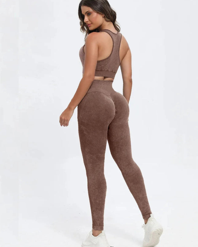 Scoop Neck Wide Strap Top and Pants Active Set - Trendsi