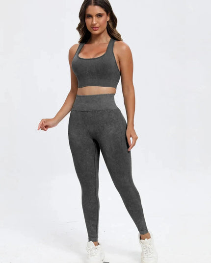 Scoop Neck Wide Strap Top and Pants Active Set - Trendsi