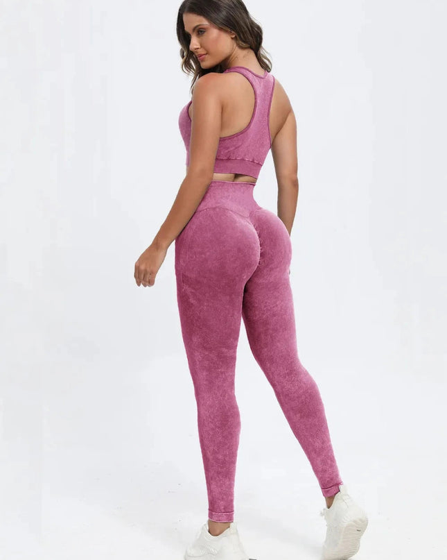 Scoop Neck Wide Strap Top and Pants Active Set - Trendsi