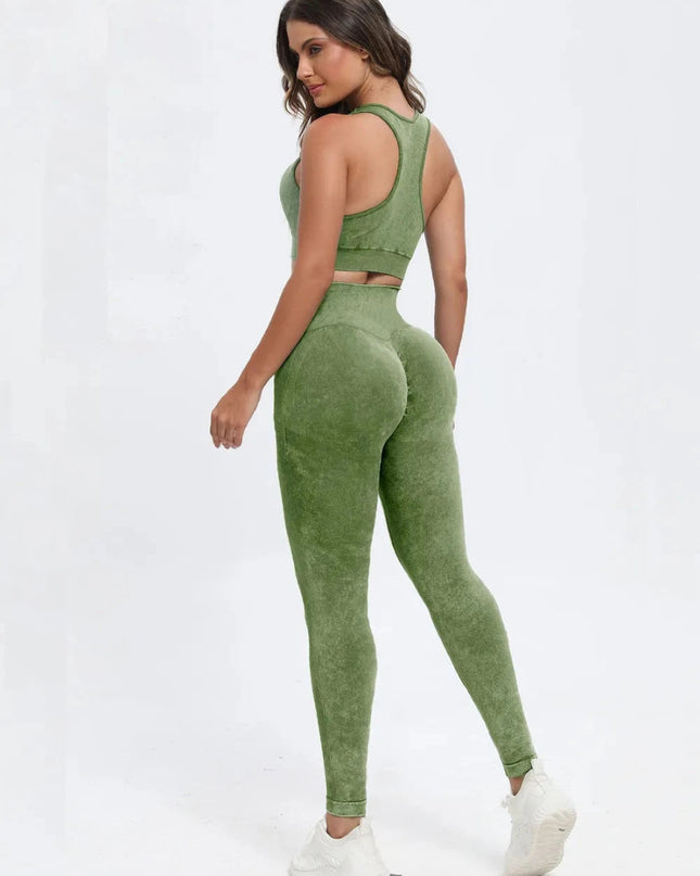 Scoop Neck Wide Strap Top and Pants Active Set - Trendsi