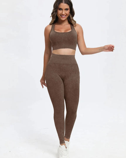 Scoop Neck Wide Strap Top and Pants Active Set - Trendsi
