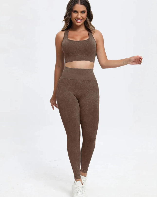 Scoop Neck Wide Strap Top and Pants Active Set - Trendsi