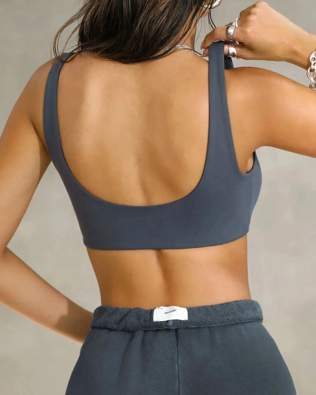 Seamless Scoop Neck Active Bra - Trendsi