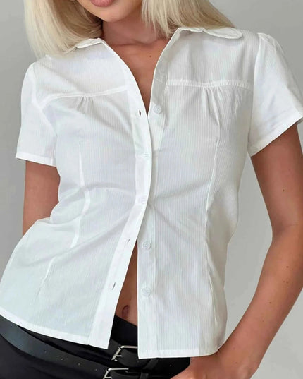 Short Sleeve Button - Up Shirt for Effortless Style and Comfort - Trendsi