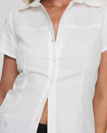 Short Sleeve Button - Up Shirt for Effortless Style and Comfort - Trendsi