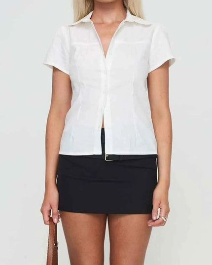 Short Sleeve Button - Up Shirt for Effortless Style and Comfort - Trendsi
