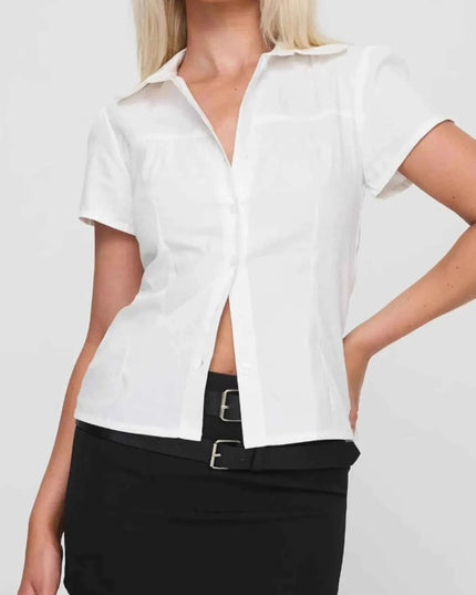Short Sleeve Button - Up Shirt for Effortless Style and Comfort - Trendsi