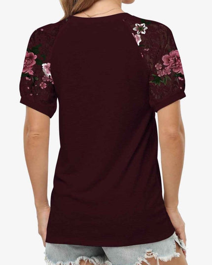 Short Sleeve V - Neck Tee - Trendsi